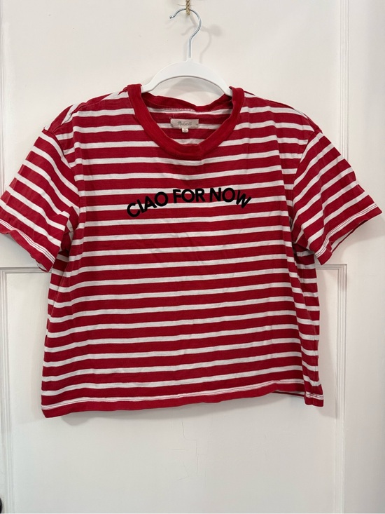 Madewell Tops - Madewell Red & White Striped with 'Ciao For Now'